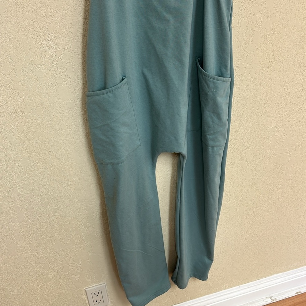 Boho womans sage Mediterranean Blue Onesie Jumpsuit size S - Picture 5 of 6